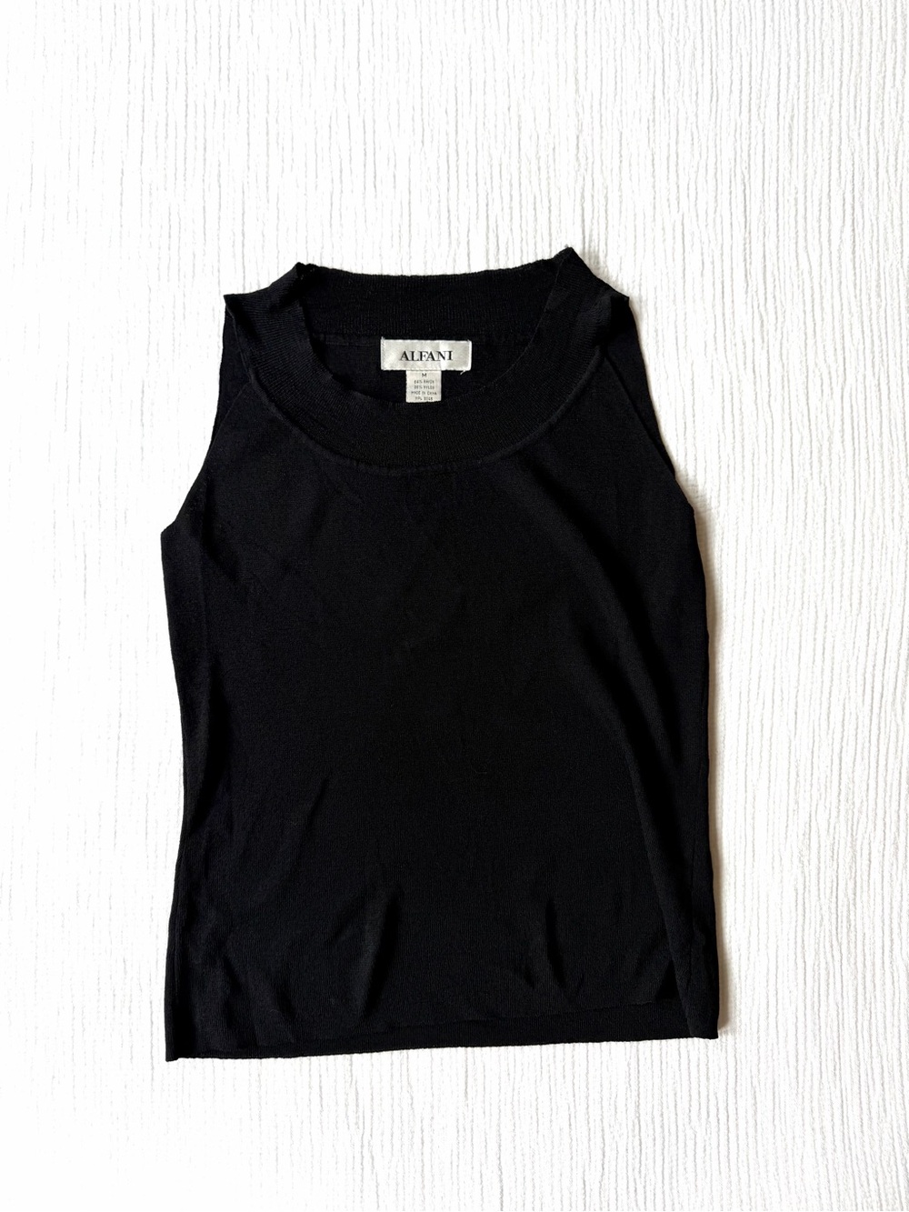 Vintage Black Sleeveless Boatneck Blouse from Alfani